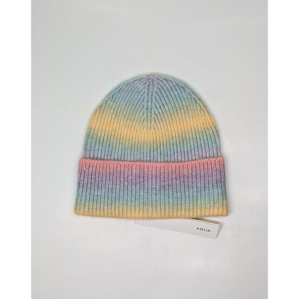 Aqua Women's Space Dye Rib Knit Cuff Beanie Hat (MSRP $58)